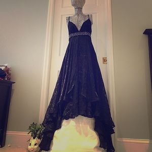 BEBE Evening Gown w/train. Sz Med